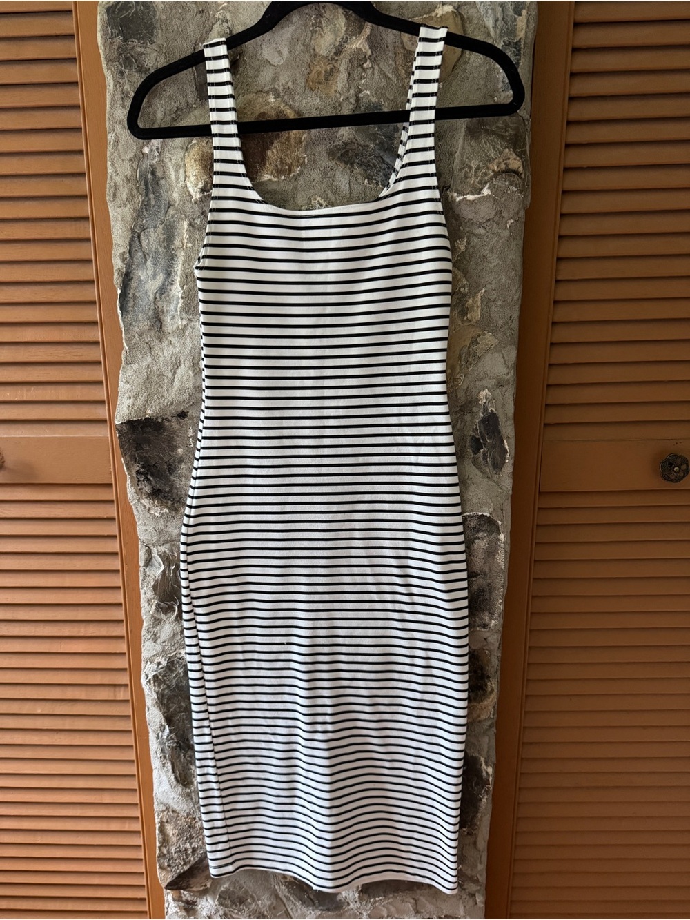 ZARA-Striped Black and White Tank Midi Dress